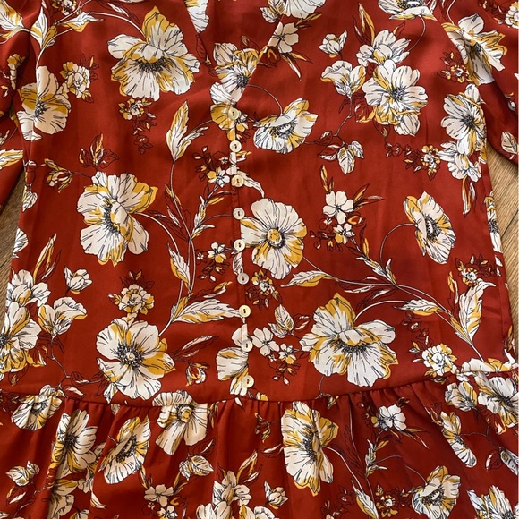 Emma and Michele dress long-sleeved, rust-colored with a floral pattern - Picture 6 of 10